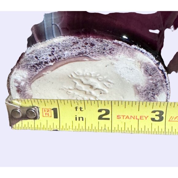 Vintage Pisgah Forest 2 handled Vase turquoise and maroon - Picture 9 of 12